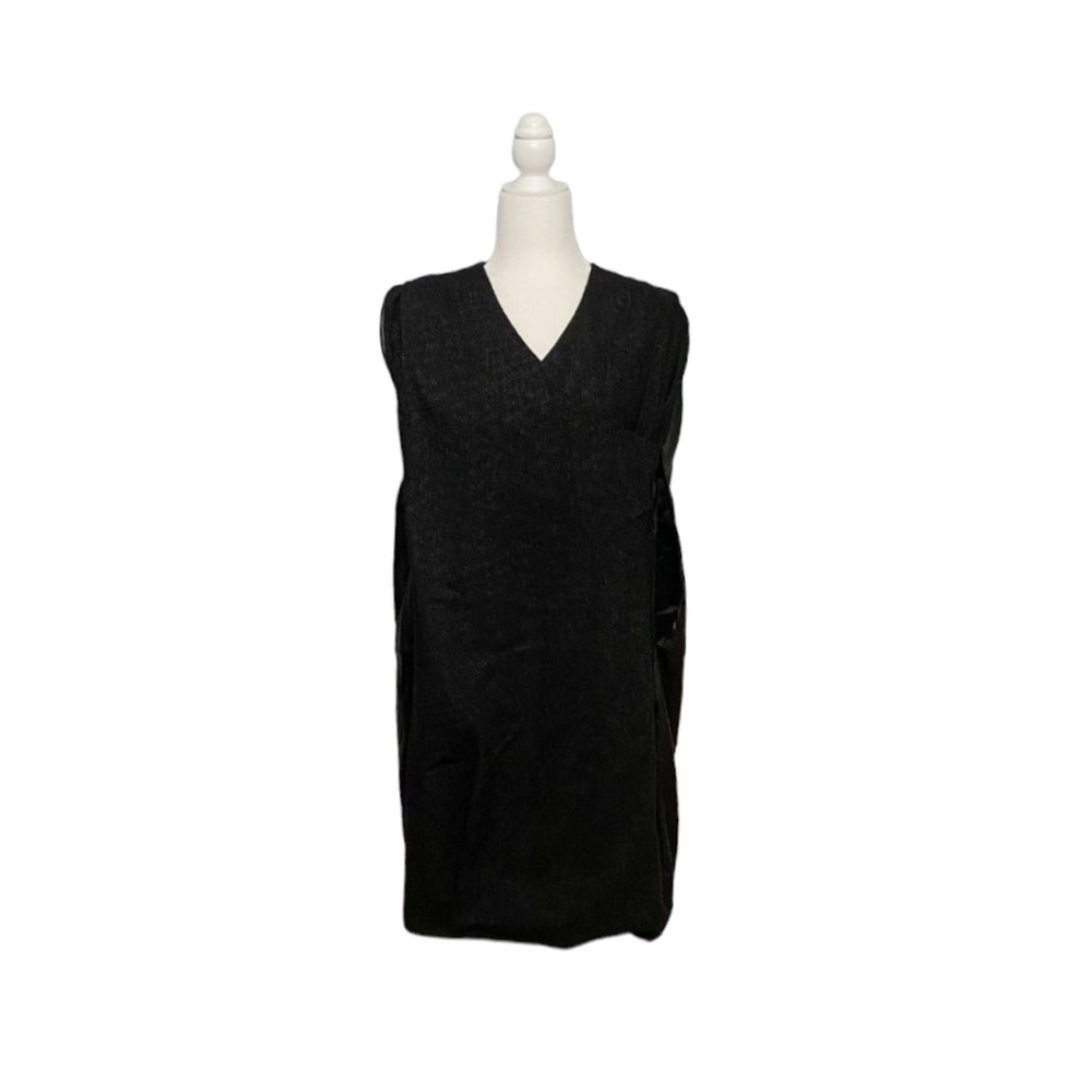Malene Birger Shift Dress Tweed Leather Trim 36